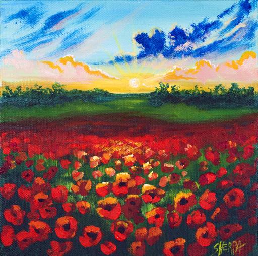 Poppies Flowers Easy Daily Painting Step By Step Acrylic Tutorials