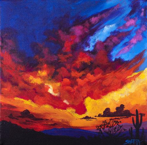 Sunset Paining Acrylic Painting on Canvas Board, Easy Art Tutorial