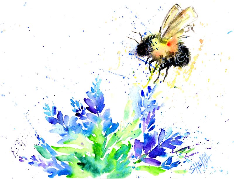 How To Paint A Fuzzy Bee Watercolor The Art Sherpa