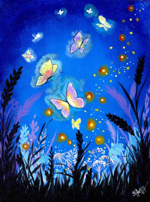 Easy Magic Butterflies Night Garden Fantasy Tutorial The Art Sherpa