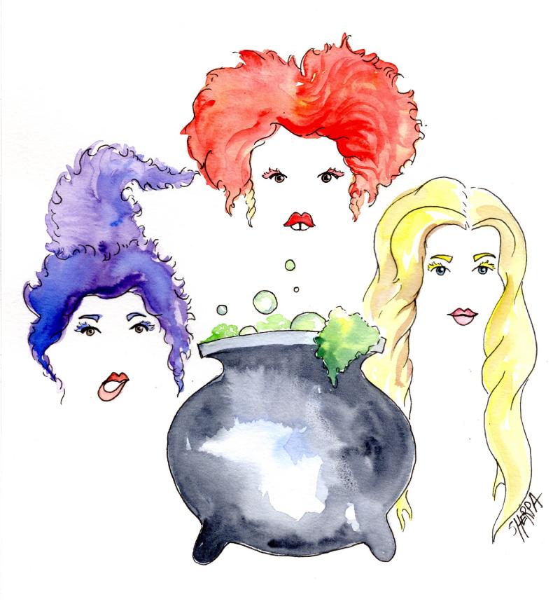 Free Hocus Pocus Sisterhood Watercolor Painting Step By Step The Art