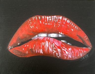 Easy lip painting on Canvas Free tutorial