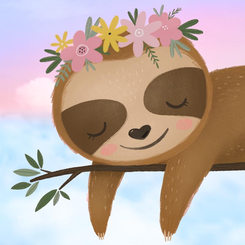 Easy How To Paint A Cute Sloth Step By Step Painting Live ...