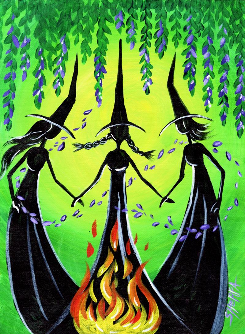 How To Paint Witches 13 Days Of Halloween Live Stream Painting Step By ...