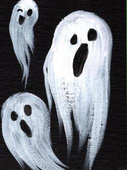 How To Paint The Easiest Ghosts Halloween Painting Step By Step