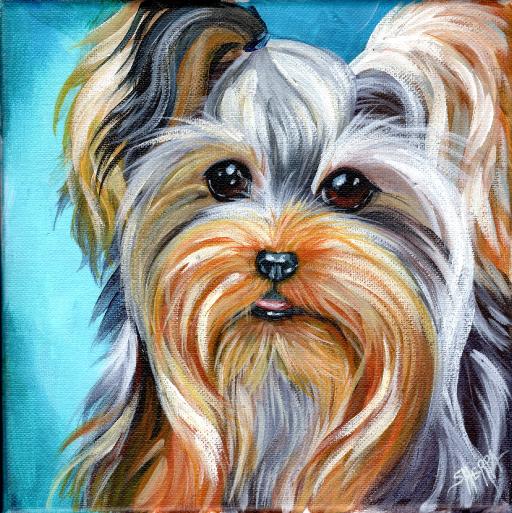 Yorkie painting best sale