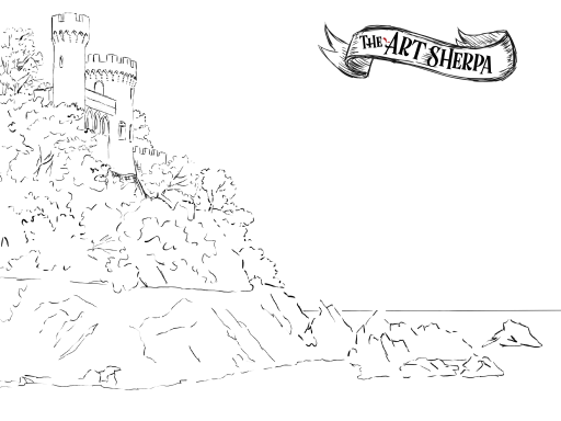 Easy How to Draw a Castle Tutorial Video & Castle Coloring Page