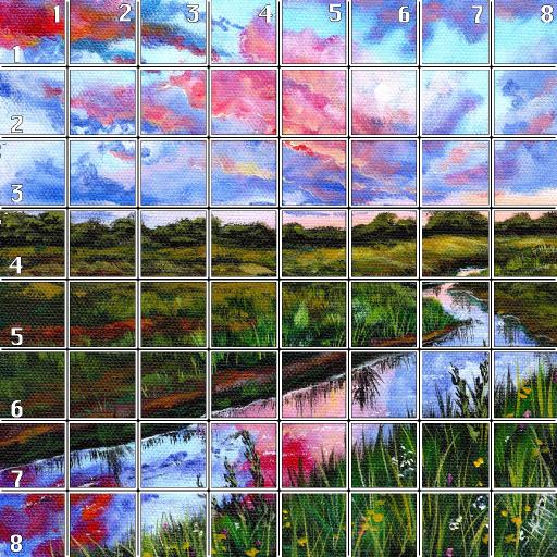 8 x 8 Refences and Grid late summer sunset stream .jpg