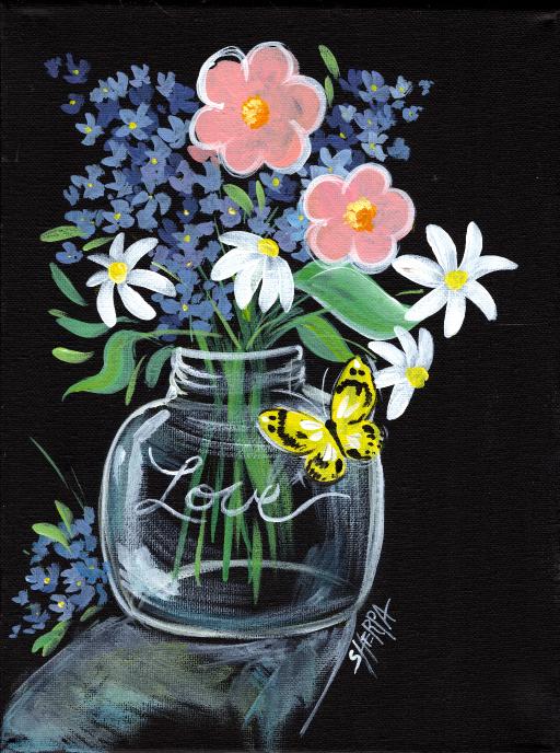 simple still life paintings of flowers