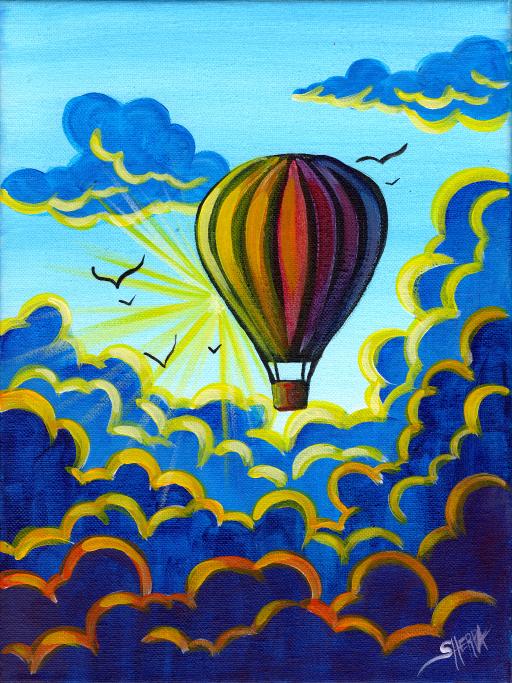 hot air balloons painting