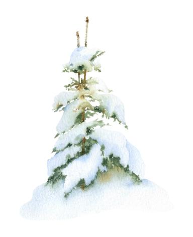 A simple method to paint snowy trees without white gouache or masking  fluid. Link to the process in the comments if you are interested 🥰 :  r/Watercolor