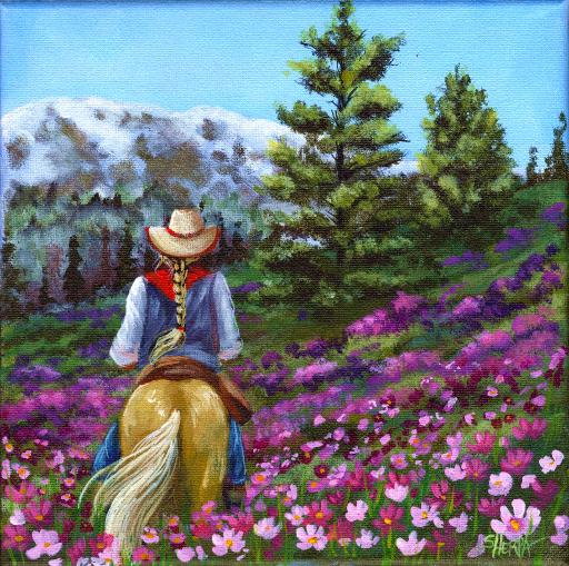 day 17 Cowgirl in Cosmo Flowers .jpg
