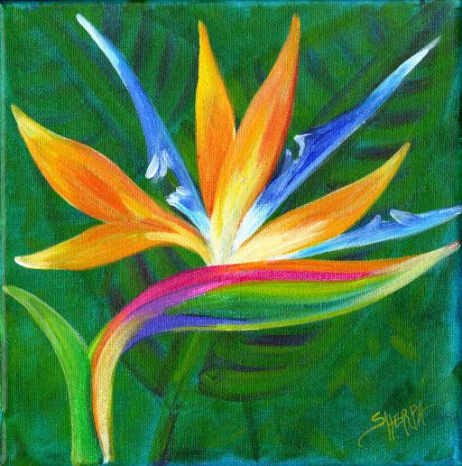 How To Paint A Bird Of Paradise Flower Easy Acrylic Step By