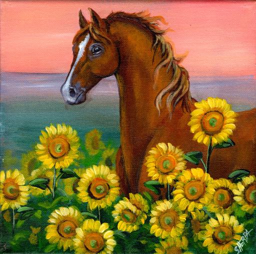 horse in sunflowers .jpg