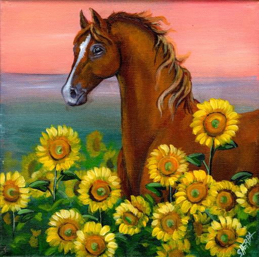 horse in sunflowers .jpg