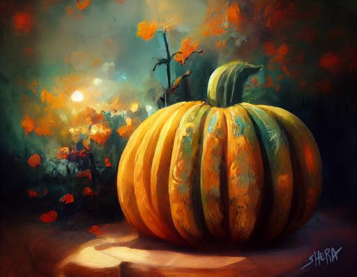 Autumn Pumpkin 13 Days Of Halloween Acrylic Painting