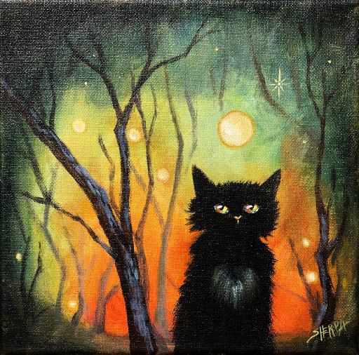 The Curious Black Cat Book of Magic Painting by Taiche Acrylic Art