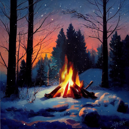 Campfire In Winter How To Paint Acrylics For Beginners A