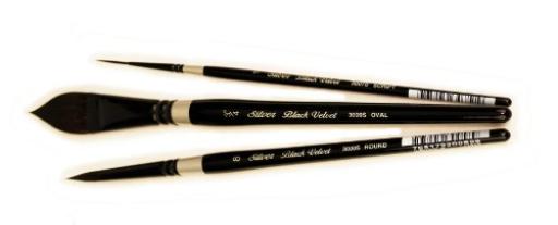Silver Brush Black Velvet Watercolor Brush Flat 1-Inch - Wet Paint