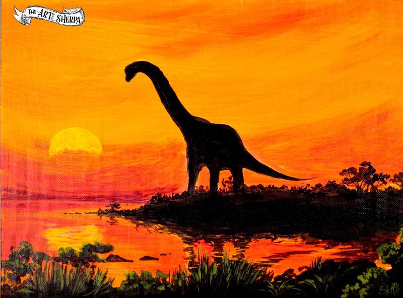 dinosaur painting art