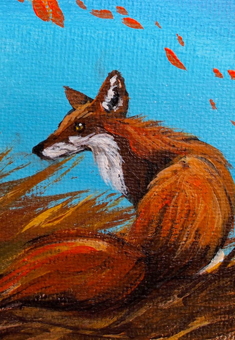 Easy Red Fox And Fall Tree Acrylic Painting Step By Step