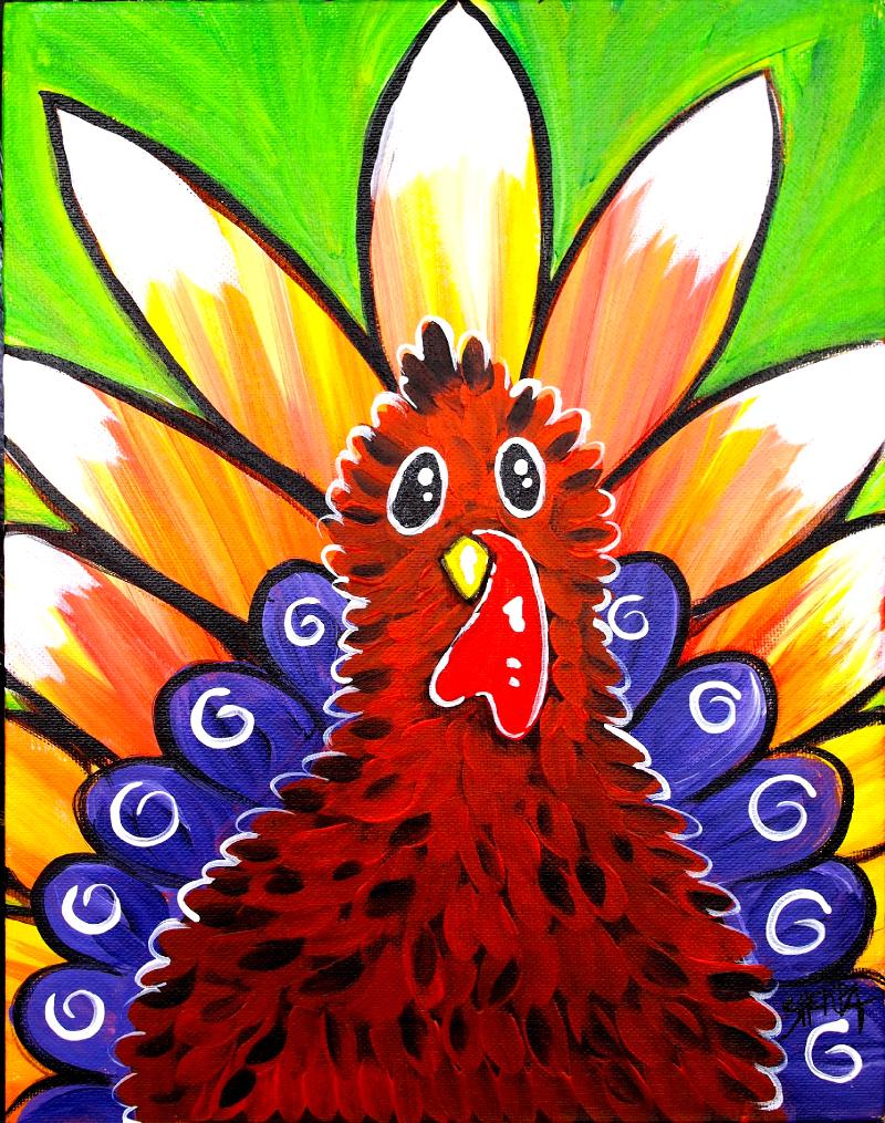 Easy Turkey Acrylic Painting Tutorial Step By Step Live Streaming | The