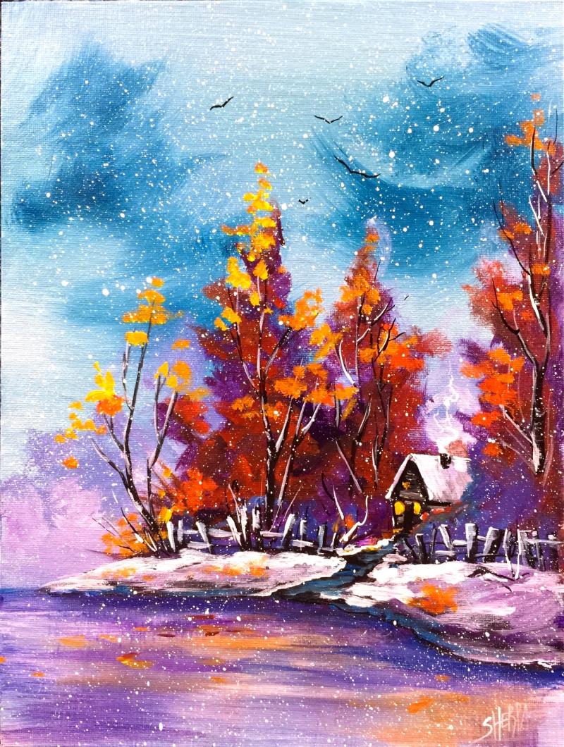 Set the scene with our easy acrylic landscape painting tutorial - Gathered