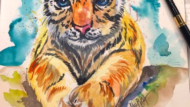 How to paint a baby tiger watercolor facebook class 