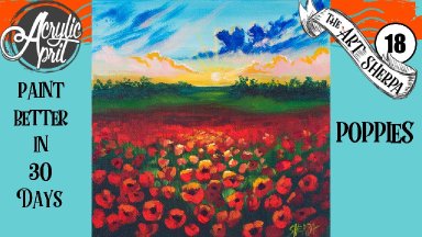 Poppies flowers Easy Daily Painting  Step by step Acrylic Tutorials Day 18  #AcrylicApril2020