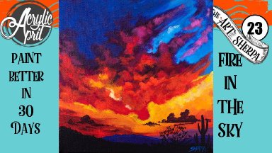 Desert Sunset  Easy Daily Painting  Step by step Acrylic Tutorials Day 23  #AcrylicApril2020