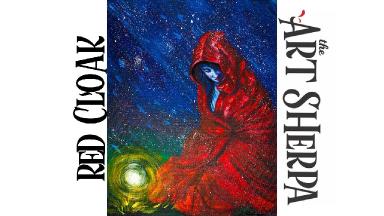 How to paint Acrylic on Canvas The Red Cloak Beginner Tutorial