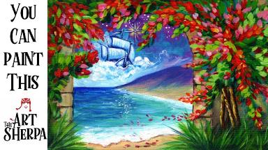 Neverland Fantasy Landscape  Painting  Step by step Acrylic Tutorials The Art Sherpa