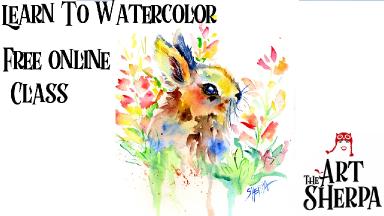 how to paint a bunny Watercolor 