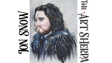 How to paint Acrylic portrait of Jon Snow LIVE part 2