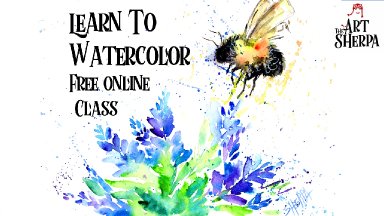 How to paint a Fuzzy bee watercolor 