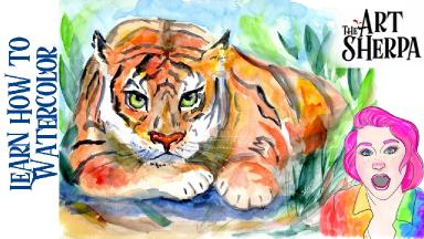 Learn How To Watercolor Paint Online Class A Simple Tiger