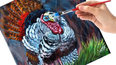 Wild Turkey Acrylic Tutorial Live Streaming virtual Art class  | TheArtSherpa