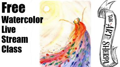 Watercolor Live Stream Class How to paint a Fall Fairy | TheArtSherpa