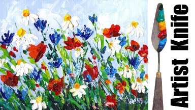 Abstract Wildflowers with Palette knife for beginners Live stream tutorial | TheArtSherpa