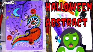 How to paint a Halloween Abstract Thirteen Days of Halloween Day 13  - TheArtSherpa