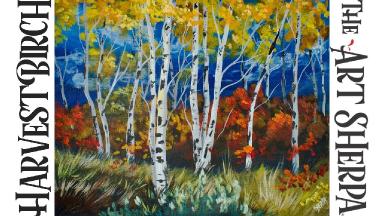 How to paint with Acrylic Harvest Birch Trees