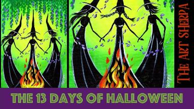 How to paint witches 13 days of Halloween live stream painting Step by step Day 3 | TheArtSherpa