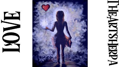 Romantic painting alone Girl with a Balloon heart Easy Acrylic Painting Tutorial | TheArtSherpa