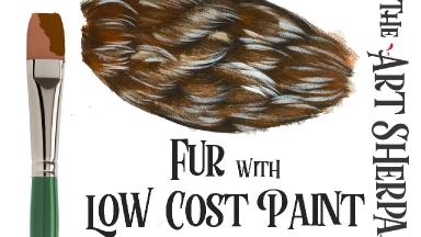 How to paint AMAZING Fur with Student paint and Inexpensive Brushes 🐱🐶🎨