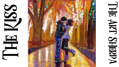 Romantic couple kissing Step by step Acrylic Tutorial | TheArtSherpa