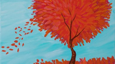 Heart shaped Love Tree Step by step Acrylic Painting tutorial | TheArtSherpa