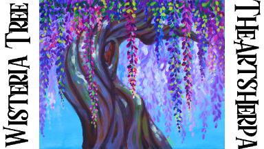 Wisteria Ancient tree Step by step Acrylic Tutorial beginners | TheArtSherpa