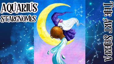 Aquarius Star Gnome Step by step Acrylic Painting | TheArtSherpa