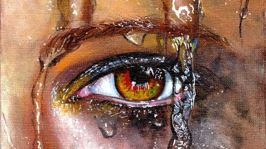 Emotional Eye with Water effect step by step Acrylic Tutorial  | TheArtSherpa