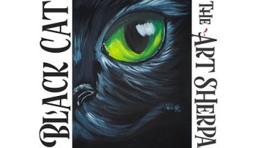 How to paint Acrylic for beginners An easy Black Cat on Canvas